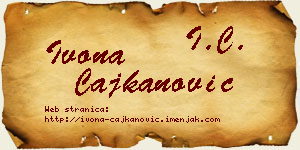 Ivona Čajkanović vizit kartica